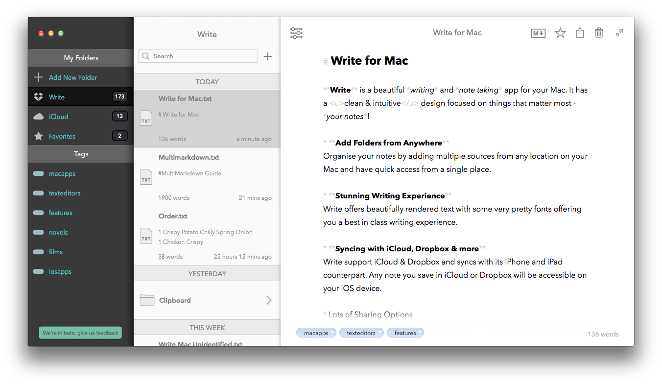 Simple mac writing app software